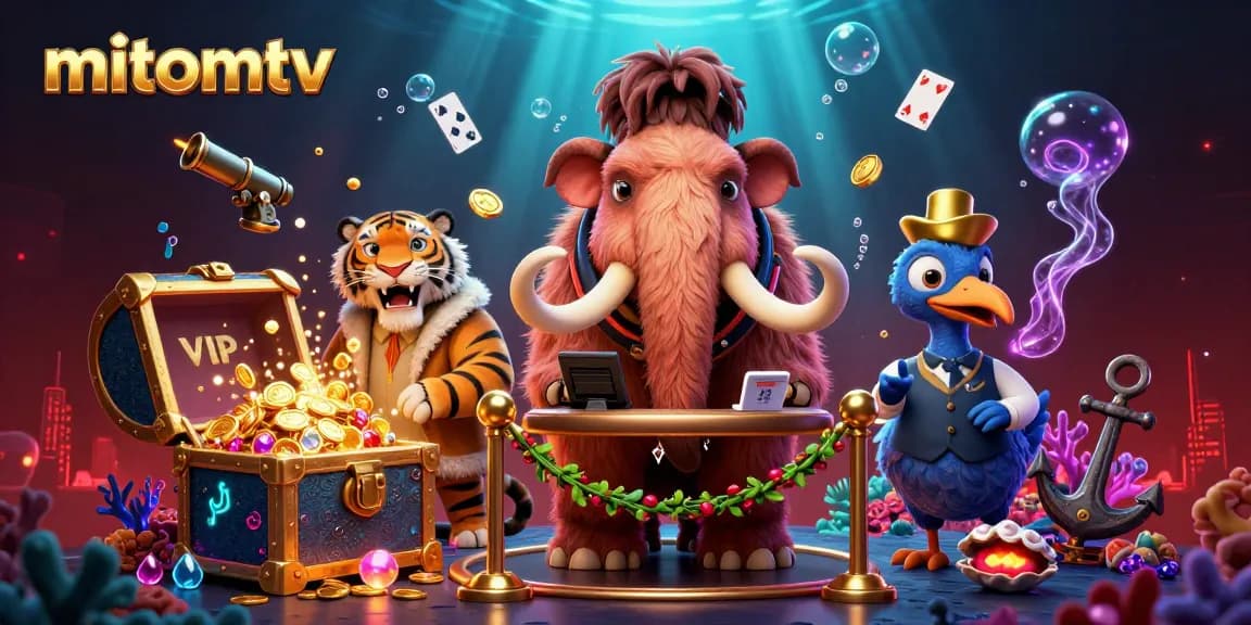 Experience thrilling bets at mitomtv with a vibrant casino scene featuring unique characters and dynamic gameplay elements.