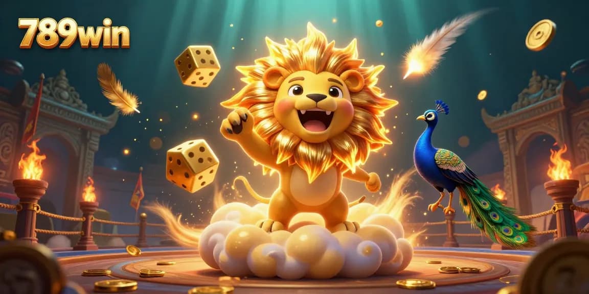 Experience thrilling wins with 789win's vibrant gaming scene filled with golden tokens and cosmic elements.
