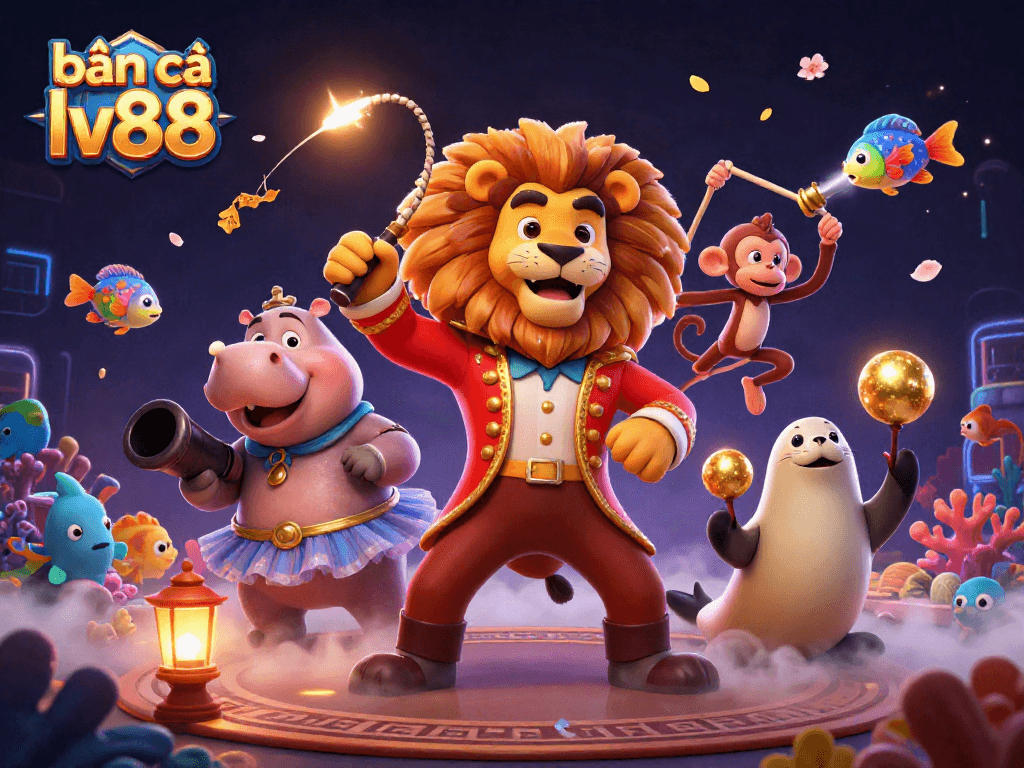 Engage in bắn cá lv88 with an exhilarating underwater scene featuring vibrant characters and dynamic game elements.