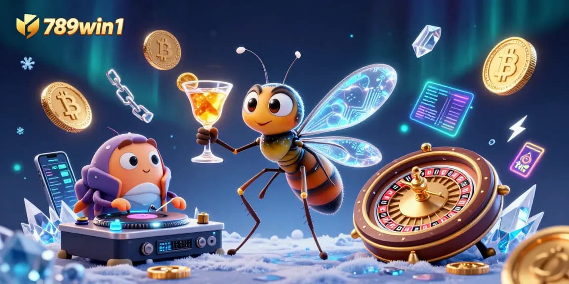 Experience the thrill of 789win1 with vibrant casino mascots and crypto elements in motion.