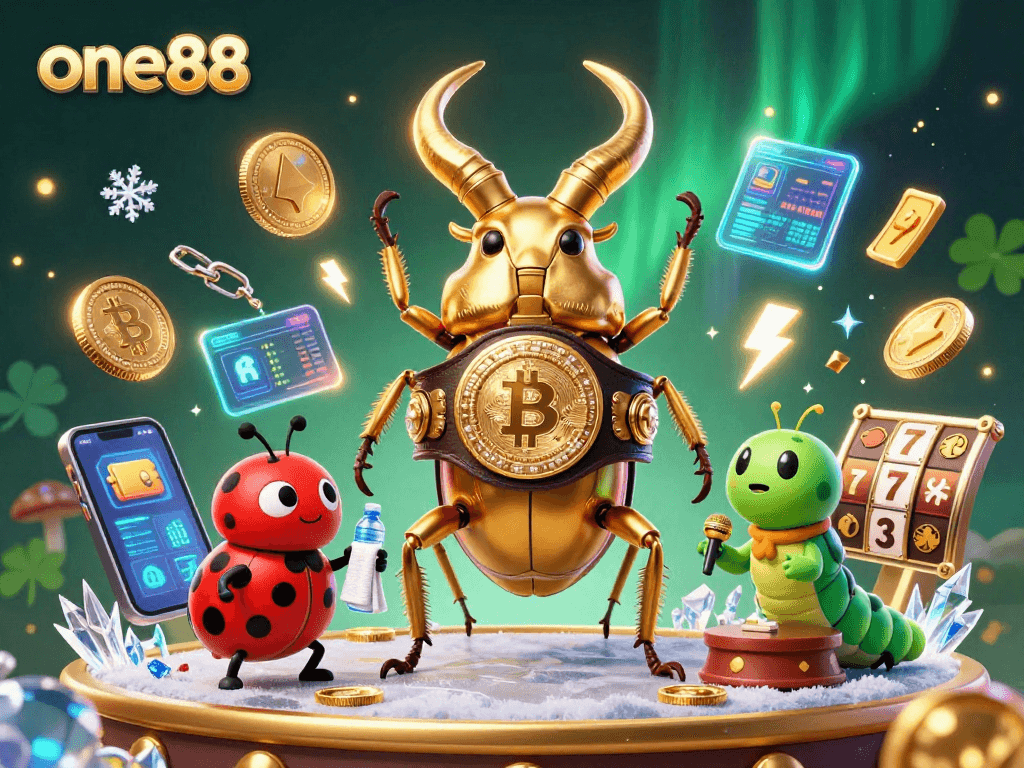 Join the action with one88's vibrant 3D casino experience featuring unique characters and glowing elements.
