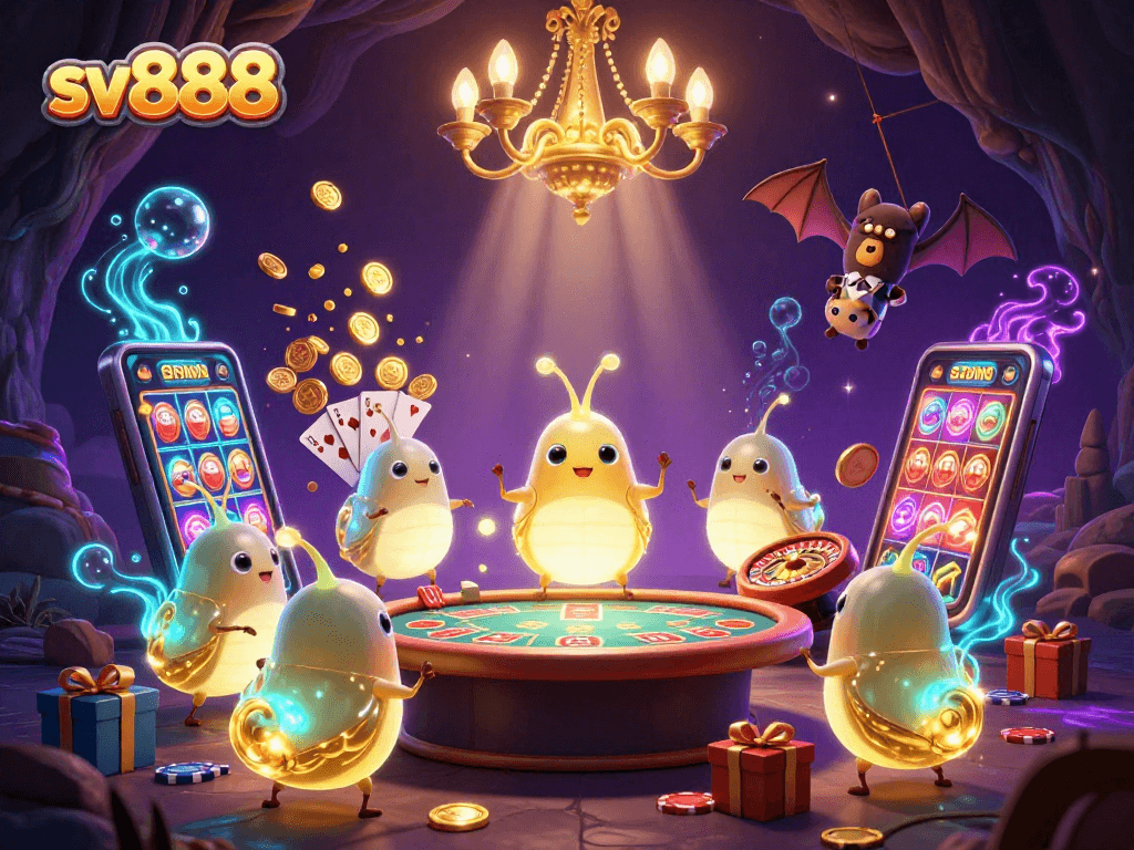 Play vibrant casino games at sv888 with glowworms lighting the atmosphere and exciting game elements.