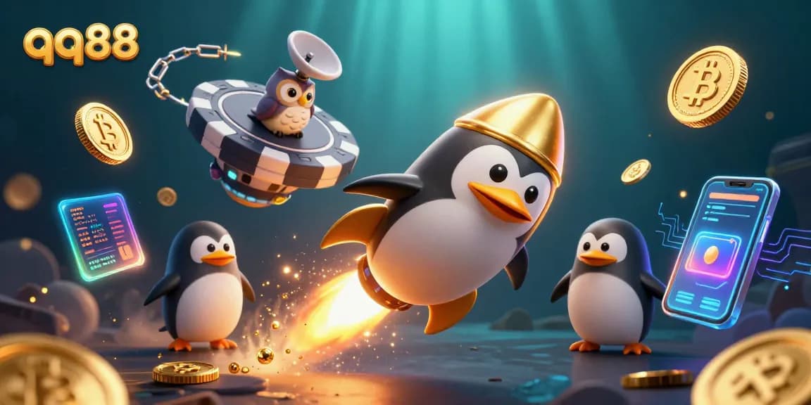 Winning with qq88 at the casino: 3D penguin and crypto-themed interstellar adventure