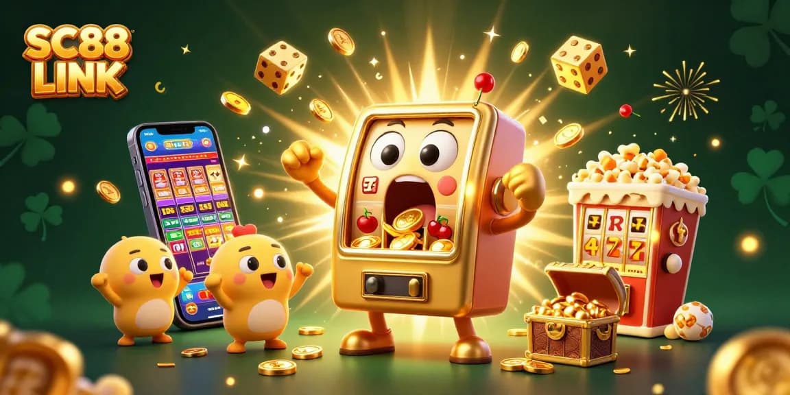 Experience thrilling wins with SC88 LINK's golden slot machines bursting with coins and jackpots.
