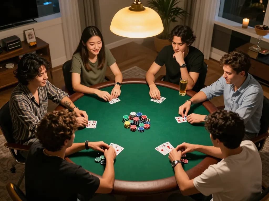 Players enjoying poker at home, showcasing community and excitement with Af88 com integration.