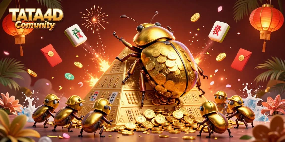 Engage with the vibrant TATA4D Comunity through immersive 3D illustrations celebrating casino adventures.