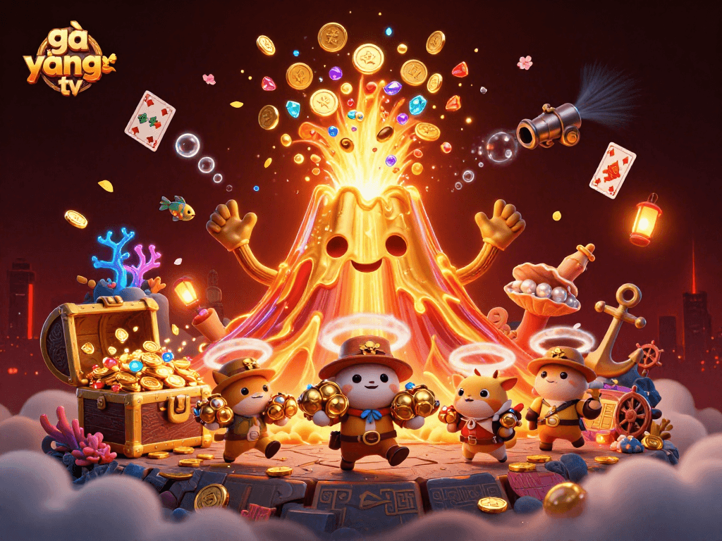 Experience excitement with gà vàng tv's adventurous gold-filled scene featuring playful characters.