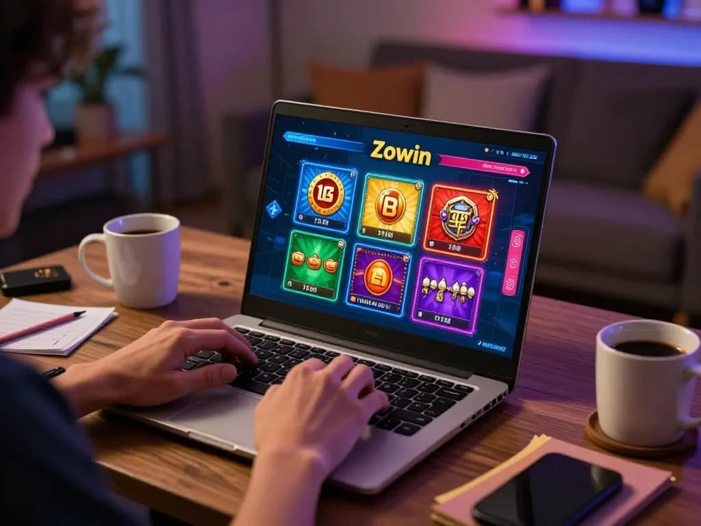 Zowin player enjoying an online casino game with engaging graphics and strategic gameplay.