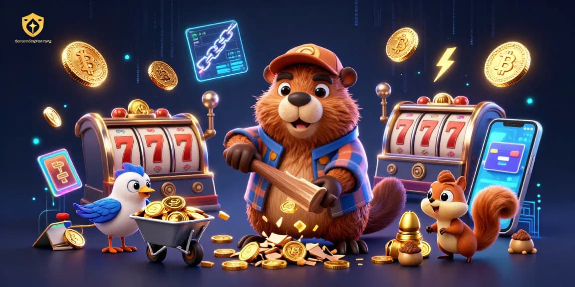 Experience thrilling slot gameplay with dacsandatphanrang as a beaver collects golden coins.