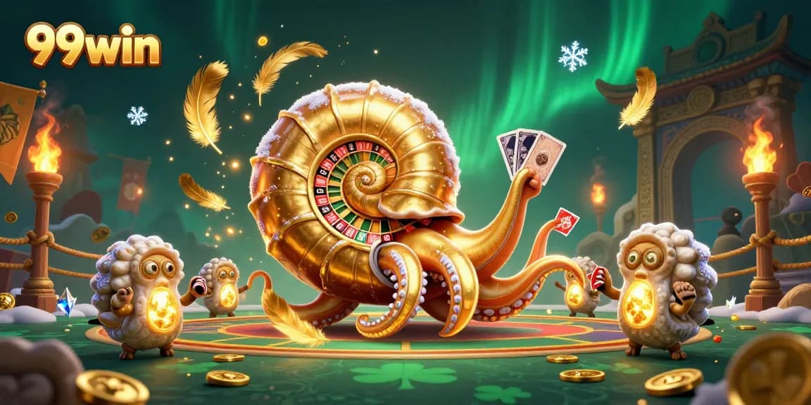 Engage in thrilling gameplay at 99win with a vibrant casino scene featuring ancient elements and modern excitement.