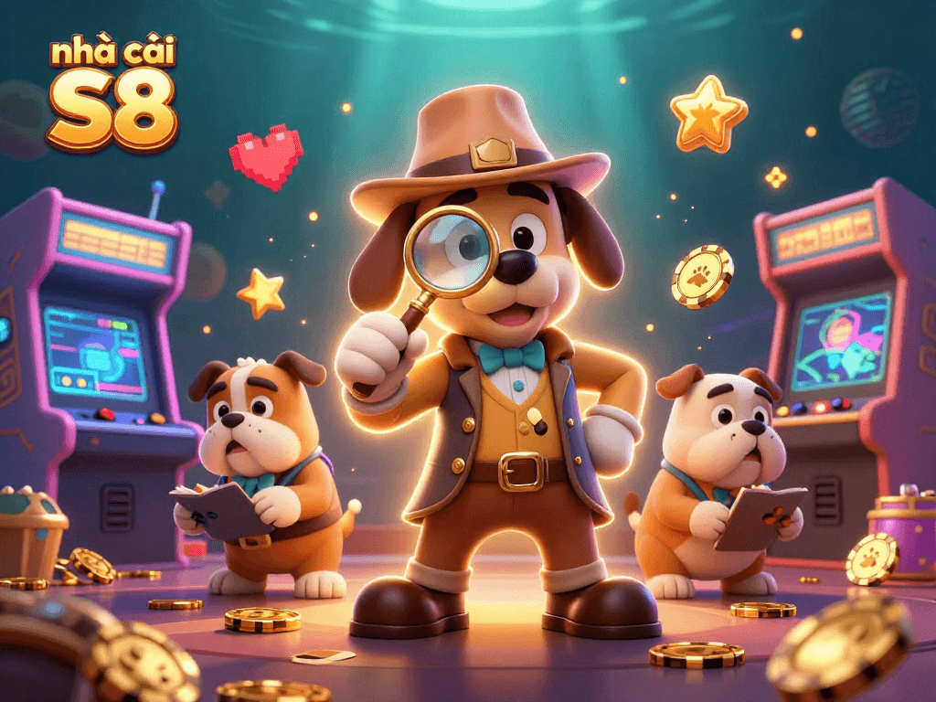 Engage with nhà cái S8 through fun and vibrant 3D gaming adventures in a dynamic casino scene.