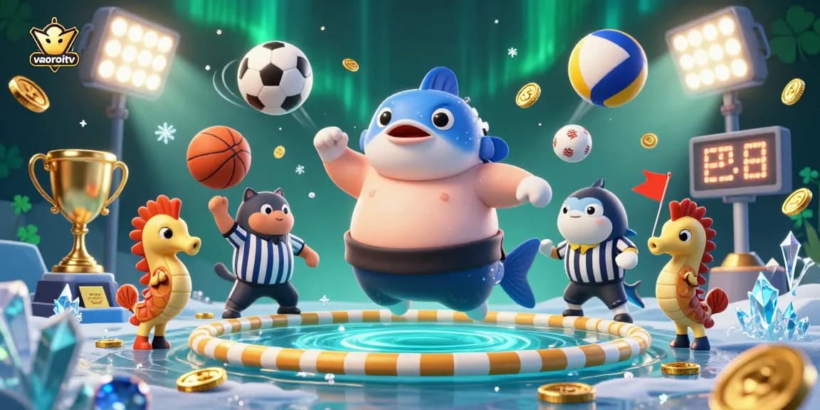 Experience the thrilling action of vaoroitv with a vibrant underwater gambling scene featuring dynamic sports elements.