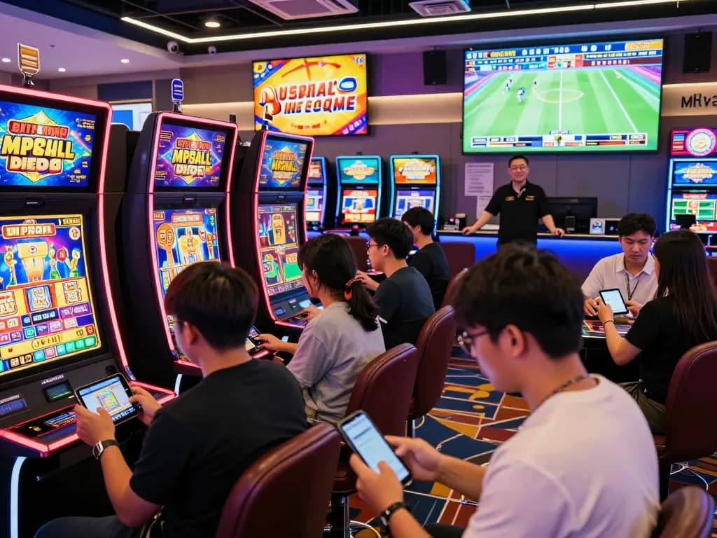 Engaging scene at trang chủ o8 showcasing diverse players enjoying various gaming options in a vibrant online casino atmosphere.