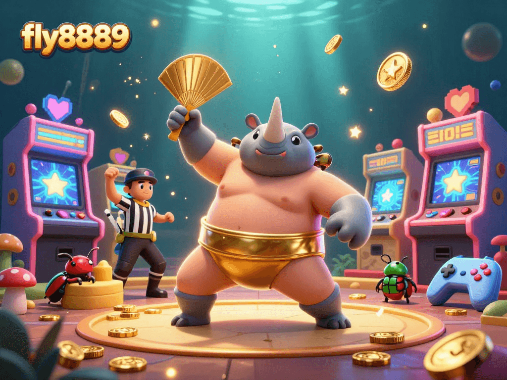 Experience thrilling gameplay at fly8889 with vibrant characters, casino games, and colorful visuals.