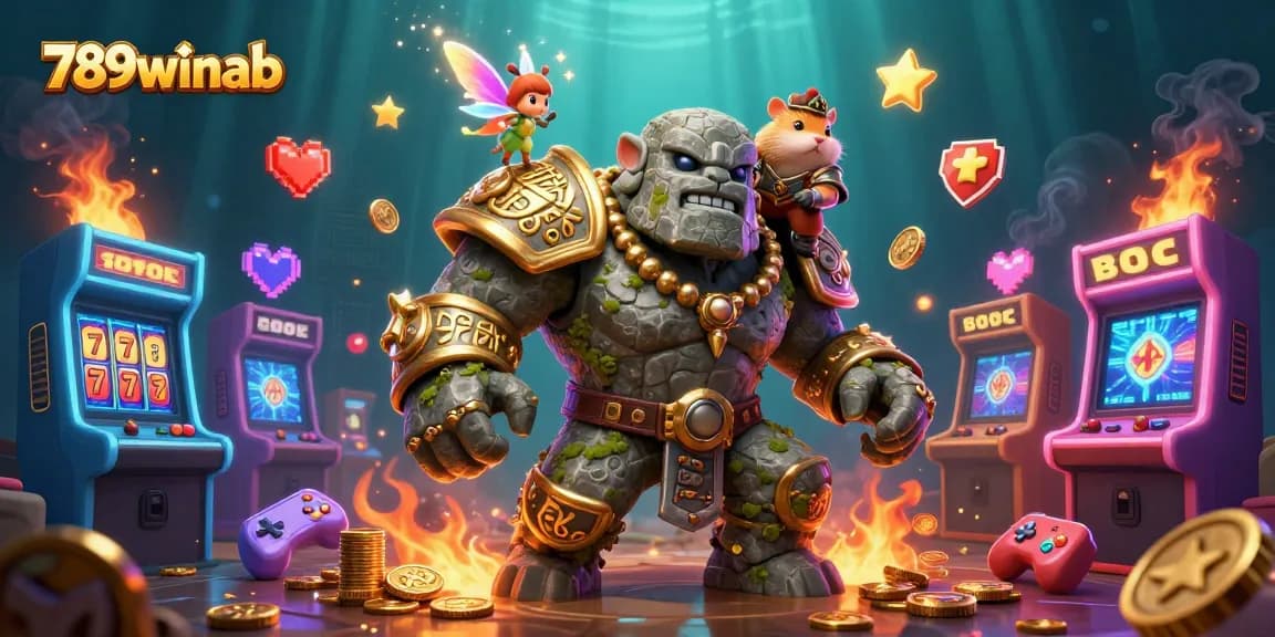 Engage with 789winab casino adventures featuring a magical golem guardian, hamster knight, and enchanting gameplay.