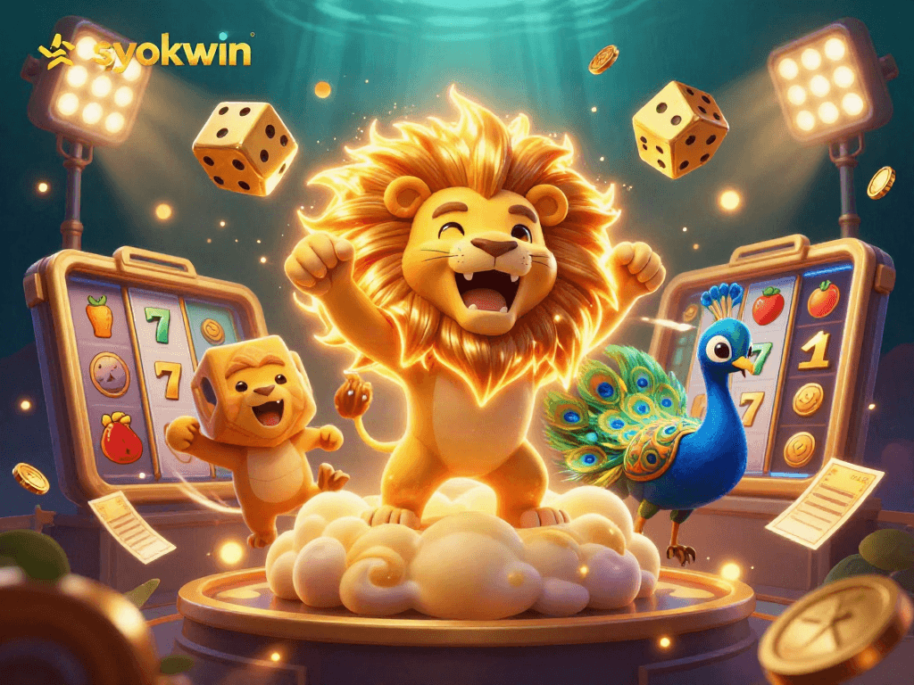 Experience high-stakes excitement with syokwin in an ultra-detailed casino illustration featuring dynamic game elements.