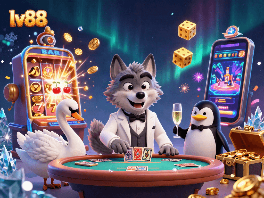 Experience the excitement of lv88 casino with a charismatic wolf, swan dealer, and penguin sommelier.