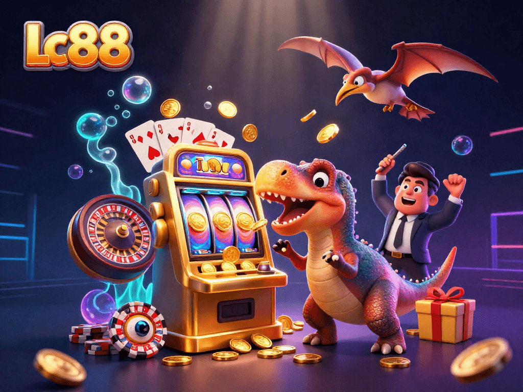 Experience Lc88 excitement as a pachycephalosaurus hits a jackpot at a dazzling casino.