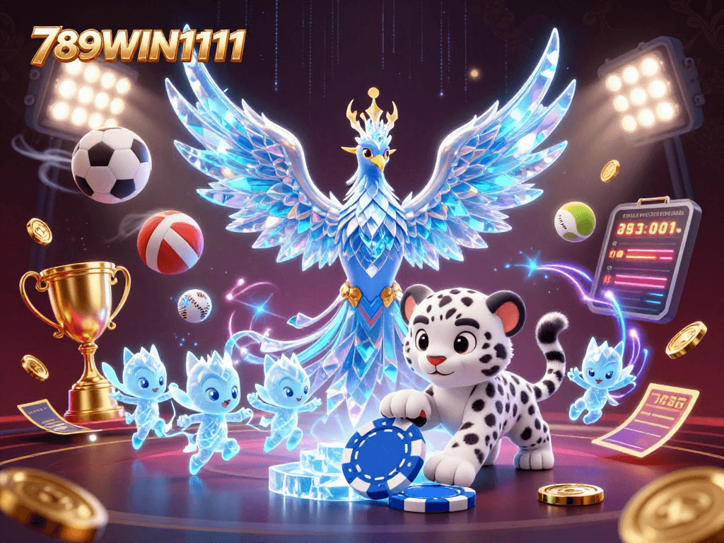 Experience the thrill of gaming in 789WIN1111 with colorful casino characters and dynamic sports elements.
