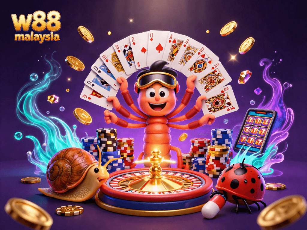 Experience w88 Malaysia excitement with a millipede dealer and unique gaming elements in a vibrant casino scene.