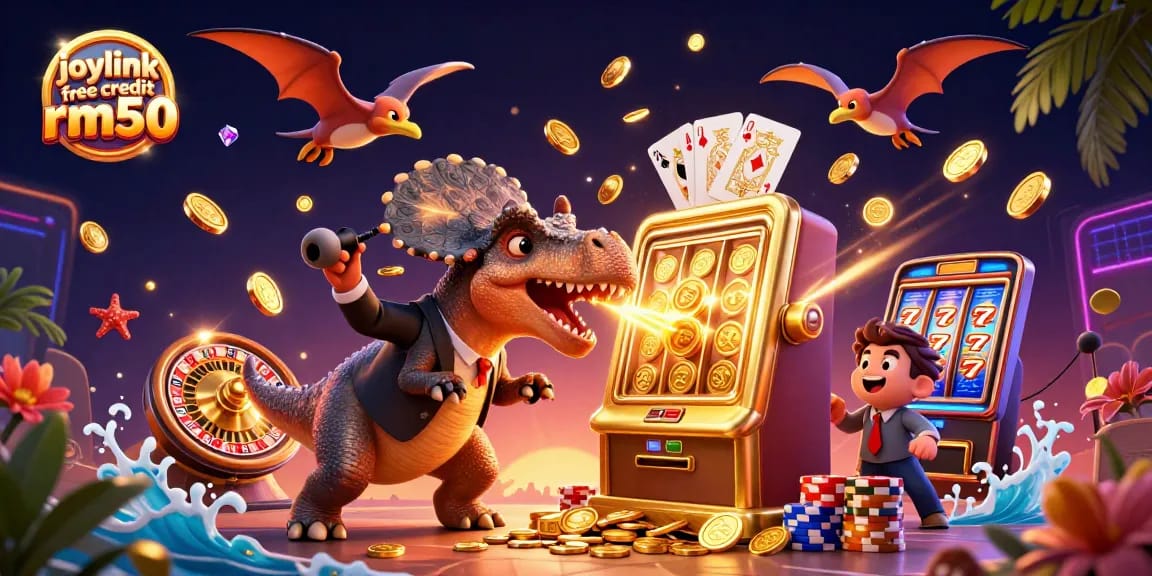 Joylink free credit rm50 rewards from a thrilling dinosaur-themed slot machine jackpot