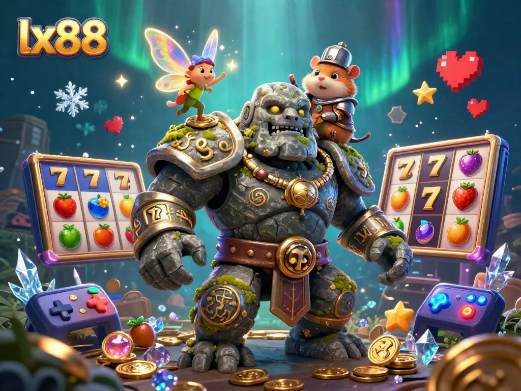 Engage in thrilling slot action with lx88 featuring magical characters in a vibrant casino scene.