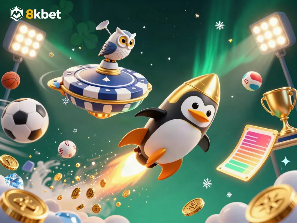 Experience winning adventures with 8kbet in this vibrant cosmic casino scene featuring dynamic game elements.