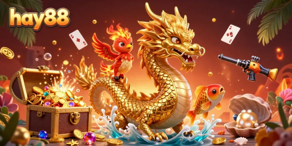 Experience excitement at hay88 with glowing dragon and fortune-enhancing game elements.