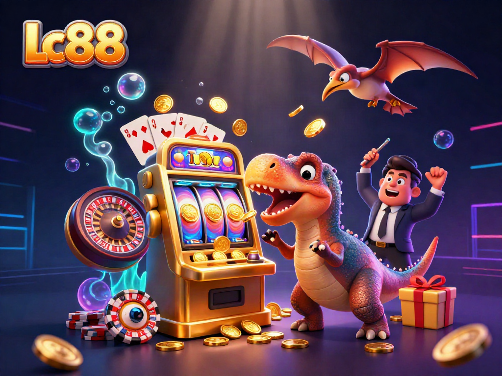 Experience Lc88 excitement as a pachycephalosaurus hits a jackpot at a dazzling casino.