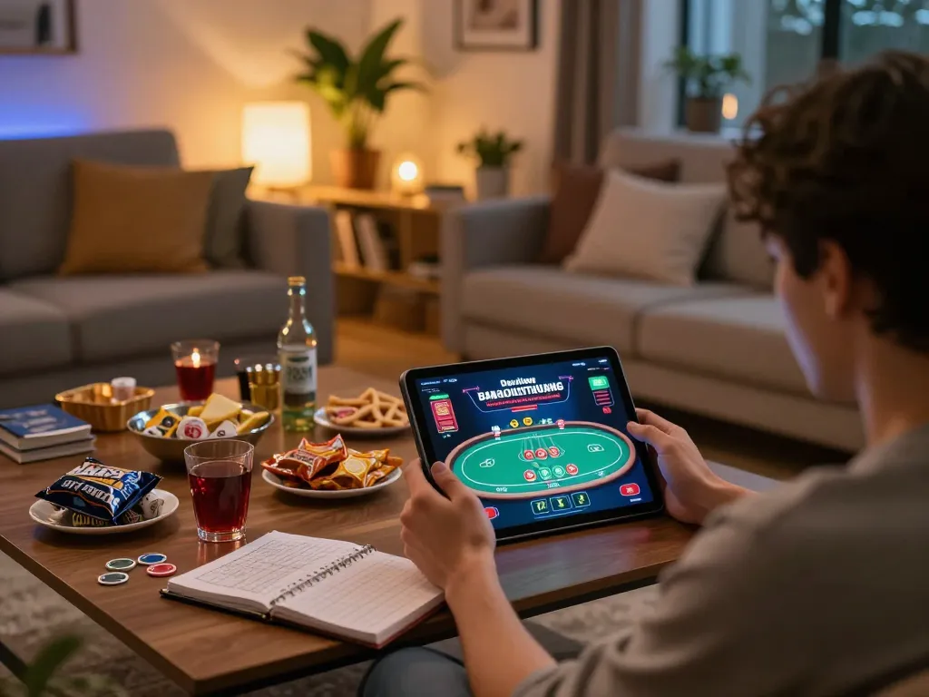 Engaging in online gaming at home using gamebaidoithuong platform on tablet