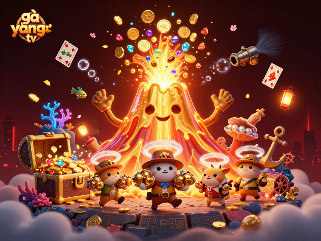 Experience excitement with gà vàng tv's adventurous gold-filled scene featuring playful characters.