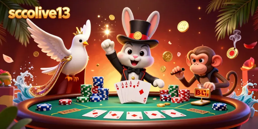 Experience thrilling moments with socolive13 in a vibrant casino scene featuring lively characters and exciting poker elements.
