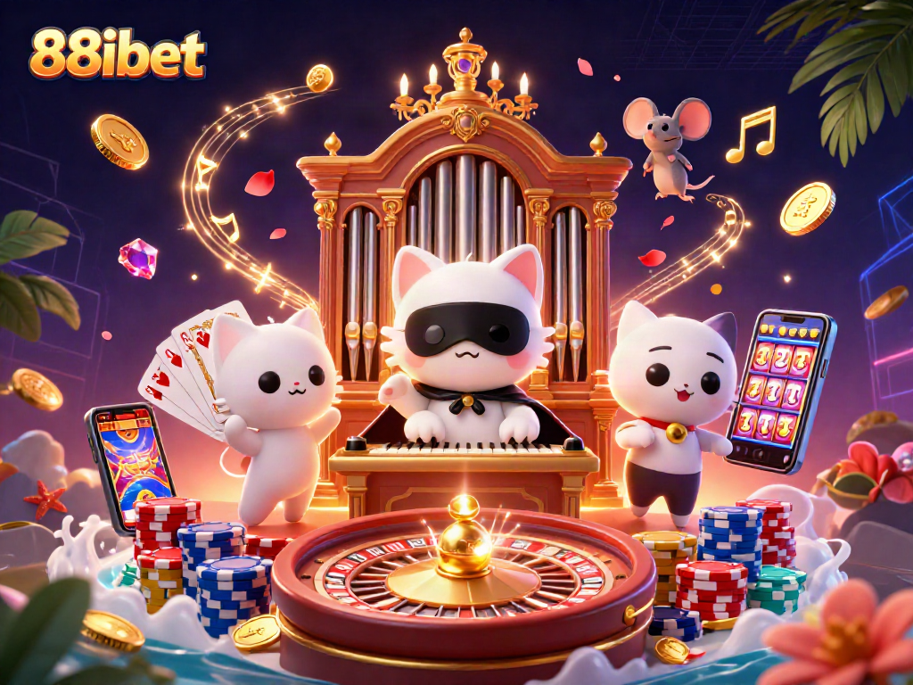 Win big with 88ibet in a vibrant casino scene featuring a cinematic design and exciting game elements.