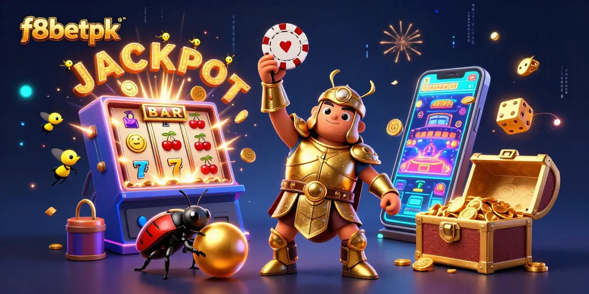 Win big with f8betpk in this vibrant 3D casino illustration showcasing fun and excitement.
