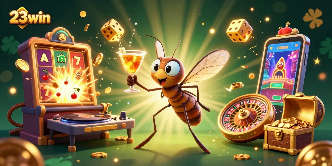 Experience the thrill of 23win with a vibrant 3D casino illustration showcasing unique characters